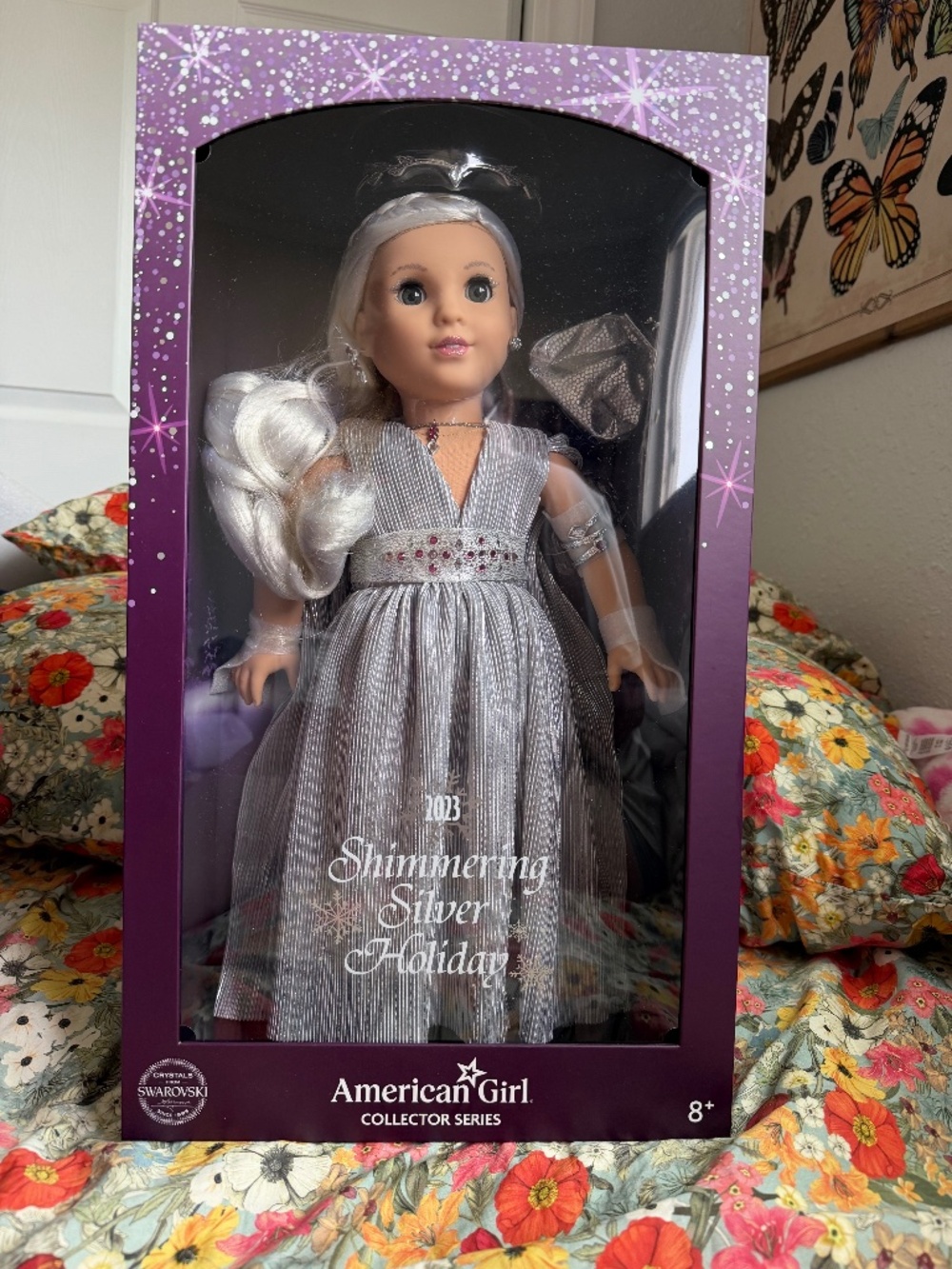 American Girl 2023 Shimmering Silver Holiday Doll Swarovski Collector Edition
